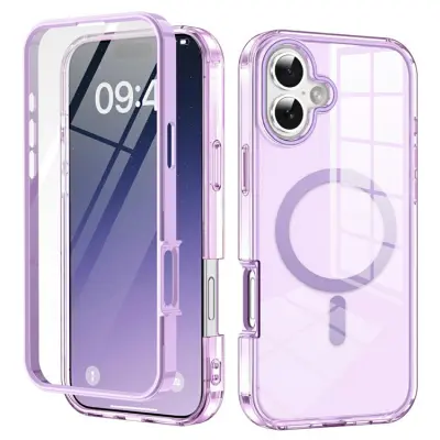 iPhone 17 Mobilskal MagSafe med PET Skärmskydd - Lila
