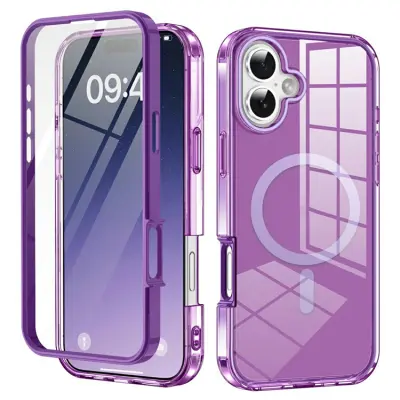 iPhone 17 Mobilskal MagSafe med PET Skärmskydd - Lila