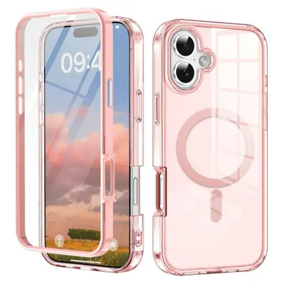 iPhone 17 Mobilskal MagSafe med PET Skärmskydd - Rosa