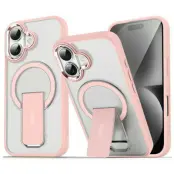 iPhone 17 Mobilskal MagSafe PC+TPU med Kickstand - Rosa