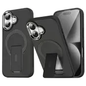 iPhone 17 Mobilskal MagSafe PC+TPU med Kickstand - Svart