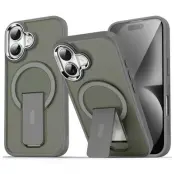 iPhone 17 Mobilskal MagSafe PC+TPU med Kickstand - Titangrå