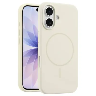 iPhone 17 Mobilskal MagSafe Silikon Anti Drop (Antique Vit)