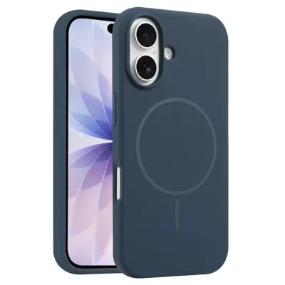 iPhone 17 Mobilskal MagSafe Silikon Anti Drop - Blå (Sapphire)