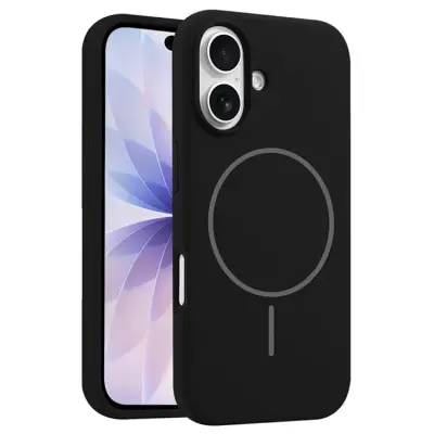 iPhone 17 Mobilskal MagSafe Silikon Anti Drop (Svart)