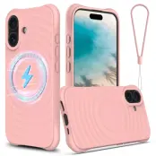 iPhone 17 Mobilskal MagSafe Silikon Ripple Liquid - Rosa