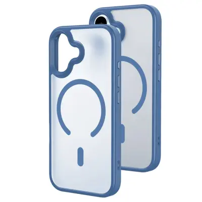 iPhone 17 Mobilskal MagSafe Skin-Feel Rubberized - Blå