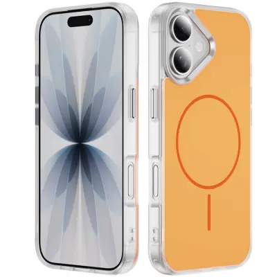 iPhone 17 Mobilskal MagSafe Skin Touch TPU PC - Orange (Orange)