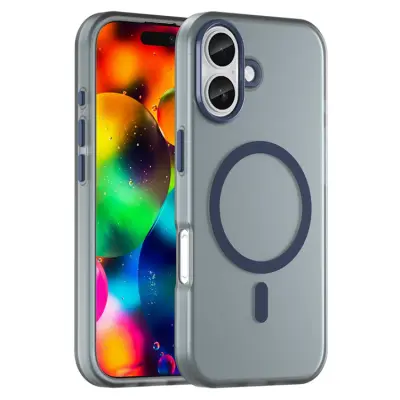 iPhone 17 Mobilskal MagSafe Slim Matte Translucent - Mörkblå