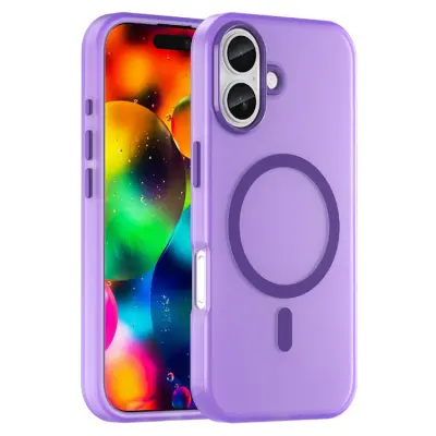 iPhone 17 Mobilskal MagSafe Slim Matte Translucent - Mörklila