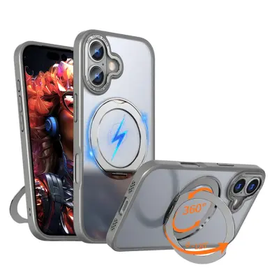 iPhone 17 Mobilskal MagSafe TPU + Acrylic Kickstand - Titangrå