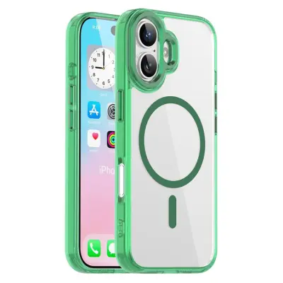 iPhone 17 Mobilskal MagSafe TPU+PC Transparent - Grön
