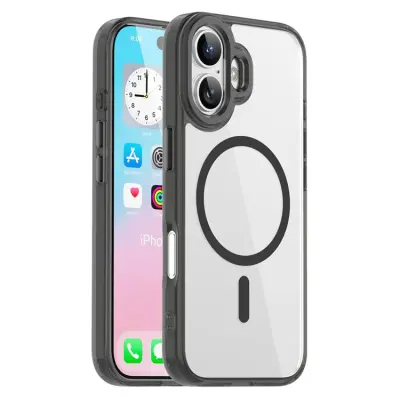 iPhone 17 Mobilskal MagSafe TPU+PC Transparent - Svart