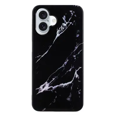 iPhone 17 Mobilskal Marble Pattern Painted TPU - Svart