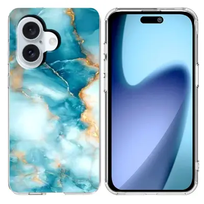 iPhone 17 Mobilskal Marble Pattern Printing Soft - Blå