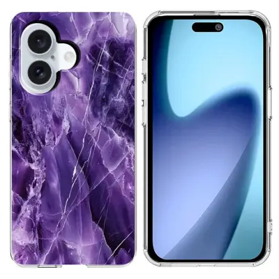 iPhone 17 Mobilskal Marble Pattern Printing Soft - Lila