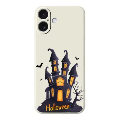 iPhone 17 Mobilskal med Halloween Castle Pattern TPU - Beige