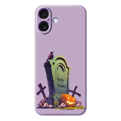 iPhone 17 Mobilskal med Halloween Tombstone Pattern TPU - Lila