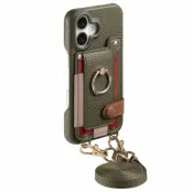 iPhone 17 Mobilskal med Korthållare Ring Kickstand (Midnattsgrön)