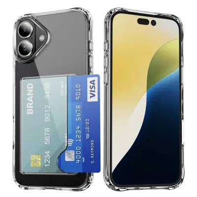 iPhone 17 Mobilskal Protective TPU korthållare - Transparent