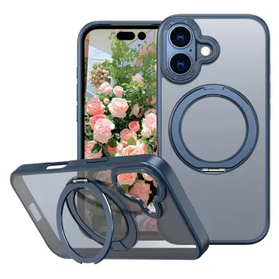 iPhone 17 Mobilskal Ring Kickstand TPU PC - Blå