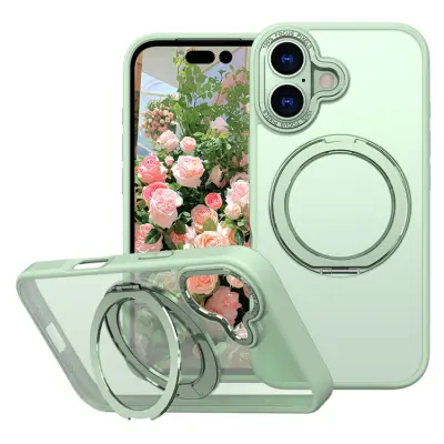 iPhone 17 Mobilskal Ring Kickstand TPU PC - Grön