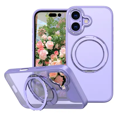 iPhone 17 Mobilskal Ring Kickstand TPU PC - Lila