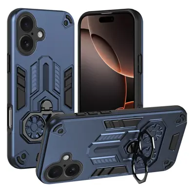 iPhone 17 Mobilskal Ringhållare Kickstand Shockproof - Blå