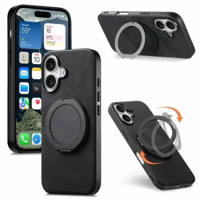 iPhone 17 Mobilskal Rotating Kickstand - Svart