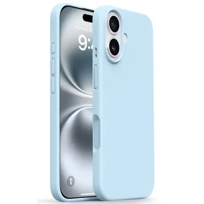 iPhone 17 Mobilskal Silikon Microfiber Lining - Isblå