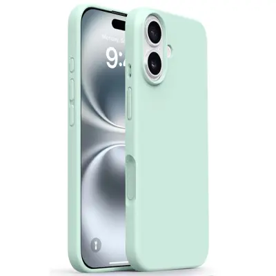 iPhone 17 Mobilskal Silikon Microfiber Lining - Ljusgrön