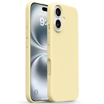 iPhone 17 Mobilskal Silikon Microfiber Lining - Gul