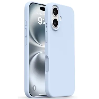 iPhone 17 Mobilskal Silikon Microfiber Lining - Molnblå