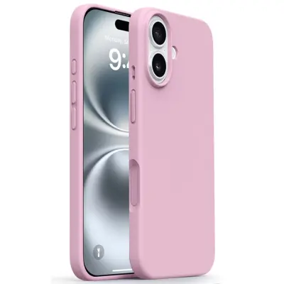 iPhone 17 Mobilskal Silikon Microfiber Lining - Rosa