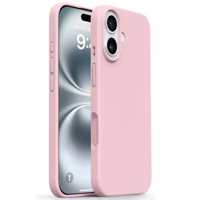 iPhone 17 Mobilskal Silikon Microfiber Lining - Sakura Rosa