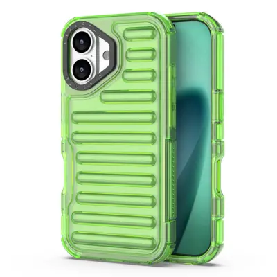 iPhone 17 Mobilskal Stripe Design Detachable - Grön