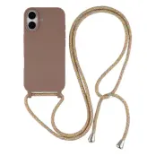 iPhone 17 Mobilskal TPU Shockproof med Lanyard - Brun