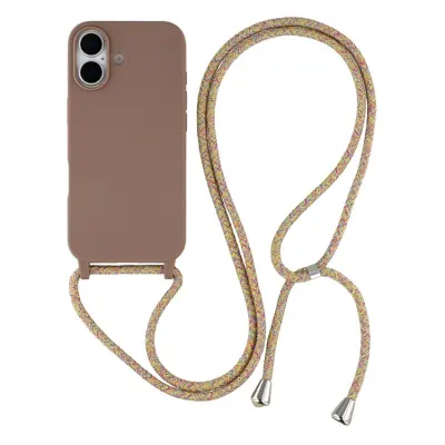 iPhone 17 Mobilskal TPU Shockproof med Lanyard - Brun