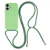 iPhone 17 Mobilskal TPU Shockproof med Lanyard - Grön