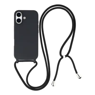 iPhone 17 Mobilskal TPU Shockproof med Lanyard - Svart