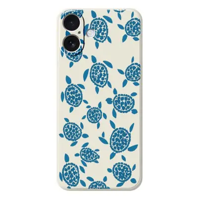 iPhone 17 Mobilskal Turtle Pattern Straight Edge - Beige