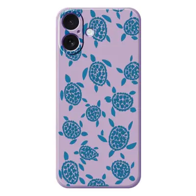 iPhone 17 Mobilskal Turtle Pattern Straight Edge - Lila