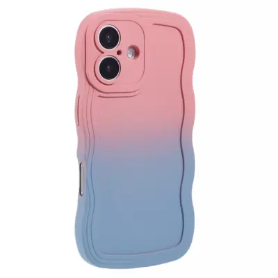 iPhone 17 Mobiskal Gradient Color TPU - Rosa + Himmelsblå