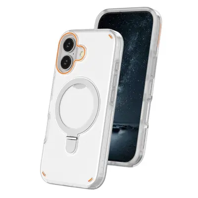 iPhone 17 Mobiskal MagSafe Med Kickstand TPU + PC - Transparent