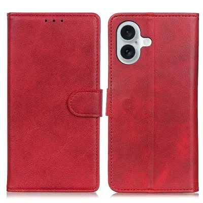 iPhone 17 Plånboksfodral Cowhide Texture - Röd