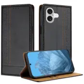 iPhone 17 Plånboksfodral Kickstand Grid Pattern - Svart