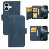 iPhone 17 Plånboksfodral Line Pattern Läder - Blå