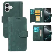 iPhone 17 Plånboksfodral Line Pattern Läder - Grön