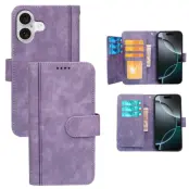 iPhone 17 Plånboksfodral Line Pattern Läder - Lila
