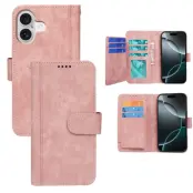 iPhone 17 Plånboksfodral Line Pattern Läder - Roséguld